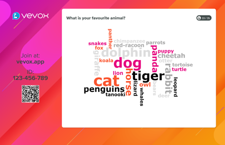 live word cloud poll icebreaker favourite animal