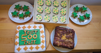 Trustpilot cakes - Vevox celebration 500 reviews