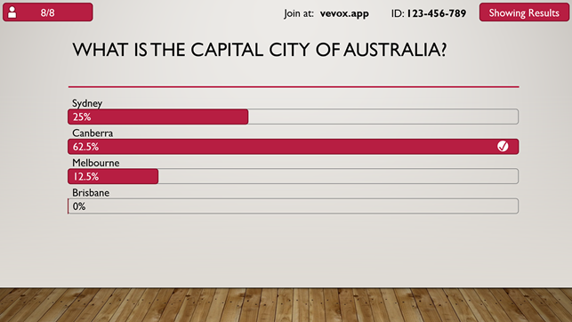 Vevox PowerPoint add-in poll