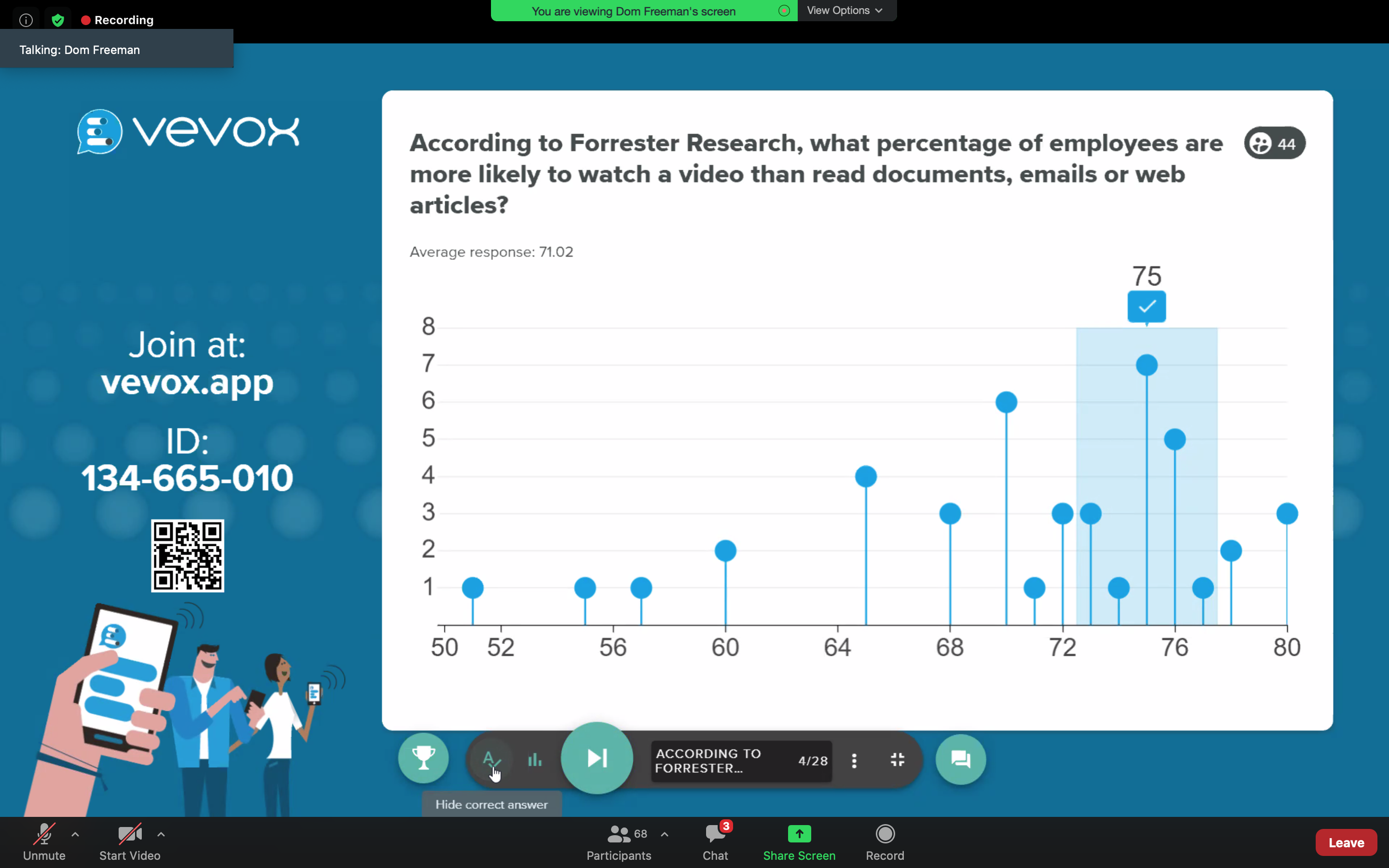 Get numeric answers instantly with Vevox