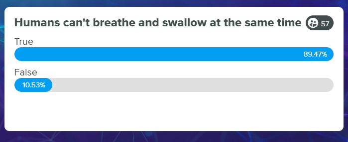 Live polling quiz question